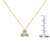 14K Yellow Gold Plated .925 Sterling Silver 1/4 Cttw Diamond 3 Stone Trio 18" Pendant Necklace