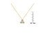 14K Yellow Gold Plated .925 Sterling Silver 1/4 Cttw Diamond 3 Stone Trio 18" Pendant Necklace