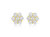 14k Yellow Gold Plated .925 Sterling Silver 1/4 Cttw Round Brilliant Cut Diamond Floral Cluster Screwback Stud Earrings - 14K Yellow Gold Plated