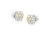 14k Yellow Gold Plated .925 Sterling Silver 1/4 Cttw Round Brilliant Cut Diamond Floral Cluster Screwback Stud Earrings