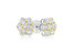 14k Yellow Gold Plated .925 Sterling Silver 1/4 Cttw Round Brilliant Cut Diamond Floral Cluster Screwback Stud Earrings