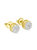 14K Yellow Gold Plated .925 Sterling Silver 1/7 Cttw Diamond Miracle Set Stud Earrings
