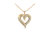 14K Yellow Gold Plated .925 Sterling Silver 1.0 Cttw Champagne Diamond Heart Pendant Necklace - Yellow