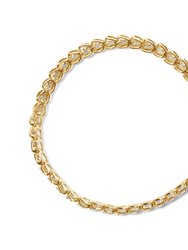 14K Yellow Gold Plated .925 Sterling Silver 1.00 Cttw Diamond C-Shaped Link Bracelet (I-J Color, I3 Clarity)