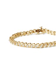 14K Yellow Gold Plated .925 Sterling Silver 1.00 Cttw Diamond C-Shaped Link Bracelet (I-J Color, I3 Clarity) - Yellow Gold