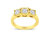 14k Yellow Gold Plated .925 Sterling Silver 1.00 Cttw Miracle-Set Round Diamond Three Stone Engagement Ring - 14k Yellow Gold