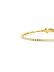 14K Yellow Gold Plated .925 Sterling Silver 2.0 Cttw Diamond Classic Link Tennis Bracelet - Sterling silver