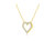 14K Yellow Gold Plated .925 Sterling Silver 2.0 Cttw Round Cut Diamond Classic Open Heart 18" Pendant Necklace