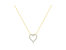 14K Yellow Gold Plated .925 Sterling Silver 2.0 Cttw Round Cut Diamond Classic Open Heart 18" Pendant Necklace