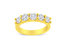 14K Yellow Gold Plated .925 Sterling Silver 2.00 Cttw Shared Prong Set Round-Diamond 11 Stone Band Ring - Yellow Gold Plated