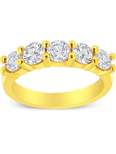 Haus of Brilliance 14K Yellow Gold Plated .925 Sterling Silver 2.00 Cttw Shared Prong Set Round-Diamond 11 Stone Band Ring product