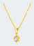 14K Yellow Gold Plated .925 Sterling Silver 3/4 Cttw Brilliant Round Cut Diamond Solitaire Milgrain 18" Pendant Necklace