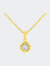 14K Yellow Gold Plated .925 Sterling Silver 3/4 Cttw Brilliant Round Cut Diamond Solitaire Milgrain 18" Pendant Necklace - Yellow