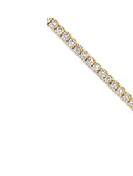 14K Yellow Gold Plated .925 Sterling Silver 3 cttw Diamond Tennis Bracelet