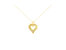 14K Yellow Gold Plated .925 Sterling Silver Brilliant-Cut Diamond Open Heart 18" Pendant Necklace