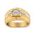 14K Yellow Gold Plated .925 Sterling Silver Miracle-Set 1/5 Cttw Diamond Men's Band Ring - I-J Color, I3 Clarity - Size 10 - Sterling Silver