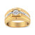 14K Yellow Gold Plated .925 Sterling Silver Miracle-Set 1/5 Cttw Diamond Men's Band Ring - I-J Color, I3 Clarity - Sterling Silver