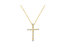 14k Yellow Gold Plated .925 Sterling Silver Miracle Set Diamond Accent Cross 18" Pendant Necklace - Yellow Gold
