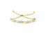 14K Yellow Gold Plated .925 Sterling Silver Round-Cut Diamond Accent Hearts Bolo Bracelet - Yellow