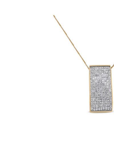 Haus of Brilliance 14K Yellow Gold Princess-Cut Diamond Pillar Pendant Necklace product