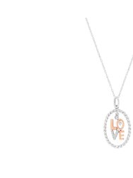 14kt Two-Tone Gold Diamond Accent Love Pendant Necklace