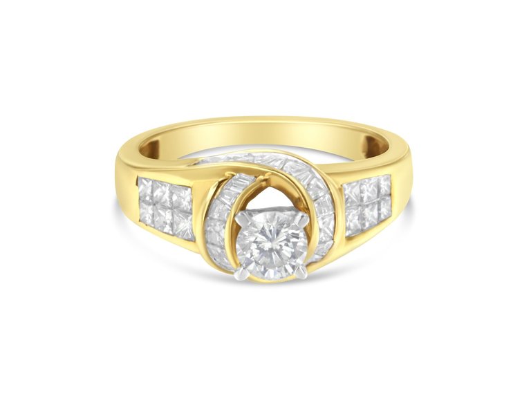 14KT Two-Toned Gold Diamond Cocktail Ring - White/Yellow