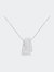 14KT White Gold Diamond Box Pendant Necklace - White