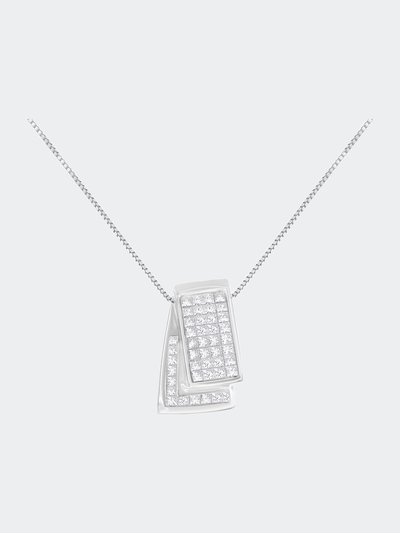Haus of Brilliance 14KT White Gold Diamond Box Pendant Necklace product
