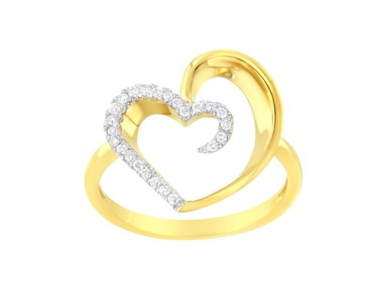 14KT Yellow Gold 1/10 Ctw. Diamond Heart Shape Ring - Yellow Gold