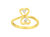 14KT Yellow Gold 1/20 ctw. Dual Heart Diamond Ring - Yellow Gold