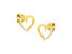 14KT Yellow Gold 1/8 Cttw Diamond Journey Heart Earrings