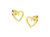 14KT Yellow Gold 1/8 Cttw Diamond Journey Heart Earrings