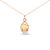 18K Rose Gold 1/5 Cttw Diamond, Oval Yellow Citrine and Round Orange Sapphire Gemstone Openwork Halo Teardrop with Flower Design 18" Pendant Necklace - Gold