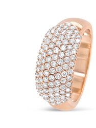 18K Rose Gold 1.00 Cttw Diamond Multi Row Dome Band Ring (F-G Color, VS1-VS2 Clarity)
