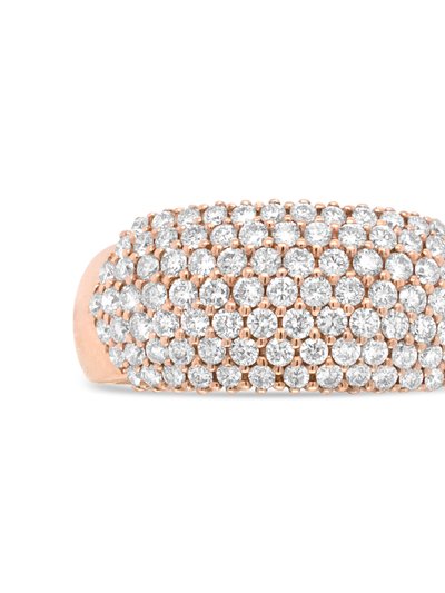 Haus of Brilliance 18K Rose Gold 1.00 Cttw Diamond Multi Row Dome Band Ring (F-G Color, VS1-VS2 Clarity) product