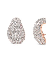 18K Rose Gold 13 1/5 Cttw Micro-Pave Diamond Sculptural Design Statement Stud Earrings (G-H Color, SI1-SI2 Clarity)