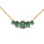 18K Rose Gold 3/4 Cttw Pave Diamonds And Graduated Green Tsavorite Gemstone Curved Bar Choker Necklace (G-H Color, SI1-SI2 Clarity)