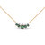 18K Rose Gold 3/4 Cttw Pave Diamonds And Graduated Green Tsavorite Gemstone Curved Bar Choker Necklace (G-H Color, SI1-SI2 Clarity) - Gold