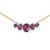 18K Rose Gold 3/4 Cttw Pave Diamonds and Graduated Red Ruby Gemstone Curved Bar Choker Necklace (G-H Color, SI1-SI2 Clarity)