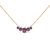 18K Rose Gold 3/4 Cttw Pave Diamonds and Graduated Red Ruby Gemstone Curved Bar Choker Necklace (G-H Color, SI1-SI2 Clarity) - Gold