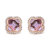 18K Rose Gold 3/8 Cttw Diamond and 11x11mm Clover-Cut Purple Amethyst Gemstone Clover Halo Stud Earrings (G-H Color, SI1-SI2 Clarity) - Gold