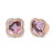 18K Rose Gold 3/8 Cttw Diamond and 11x11mm Clover-Cut Purple Amethyst Gemstone Clover Halo Stud Earrings (G-H Color, SI1-SI2 Clarity)