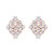 18K Rose Gold 8 1/3 Cttw Pear And Round Diamond Floral Cluster Omega Earrings (F-G Color, VS1-VS2 Clarity) - Gold