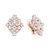 18K Rose Gold 8 1/3 Cttw Pear And Round Diamond Floral Cluster Omega Earrings (F-G Color, VS1-VS2 Clarity)