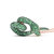 18K Rose Gold Round Green Tsavorite Gemstone Cluster Spiral Snake Design 18" Pendant Necklace (AAA+ Quality)