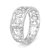 18K White Gold 3 1/4 Cttw Pave Diamond Openwork Floral Filigree Swirl Bangle Cuff Bracelet (H-I Color, VS2-SI1 Clarity)