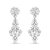 18K White Gold 9 1/2 Cttw Diamond Cluster Drop Dangle Clip-On Earrings (F-G Color, VS1-VS2 Clarity)