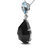 18K White Gold Diamond Accent And Pear Cut Sky Blue Topaz And Pear Cut Black Onyx Dangle Drop 18" Pendant Necklace - G-H Color, SI1-SI2 Clarity