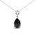 18K White Gold Diamond Accent And Pear Cut Sky Blue Topaz And Pear Cut Black Onyx Dangle Drop 18" Pendant Necklace - G-H Color, SI1-SI2 Clarity - Gold