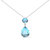 18K White Gold Diamond Accent And Round London Blue Topaz And Pear Cut Sky Blue Topaz Dangle Drop 18" Pendant Necklace - G-H Color, SI1-SI2 Clarity - Gold